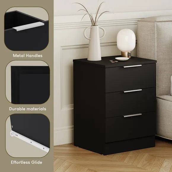 Hayes 3 Drawer Bedside Table 3