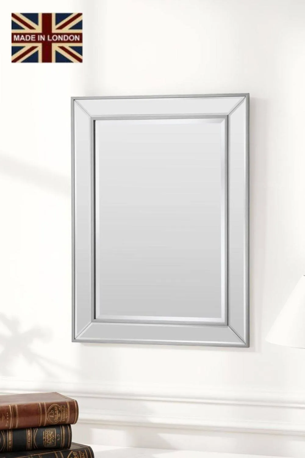 Yearn Mirrors Angled Wall Mirror Champagne 77x105cm in Metallic Silver