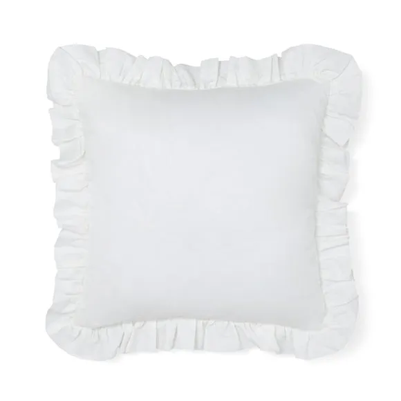 Broderie Anglaise Frilled Cotton Square Cushion Cover 3