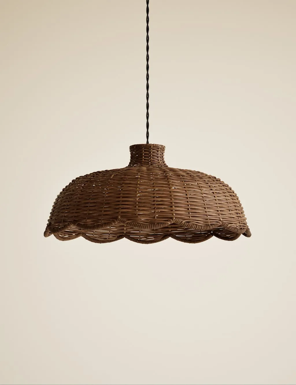 M&S Scallop Rattan Shade Brown
