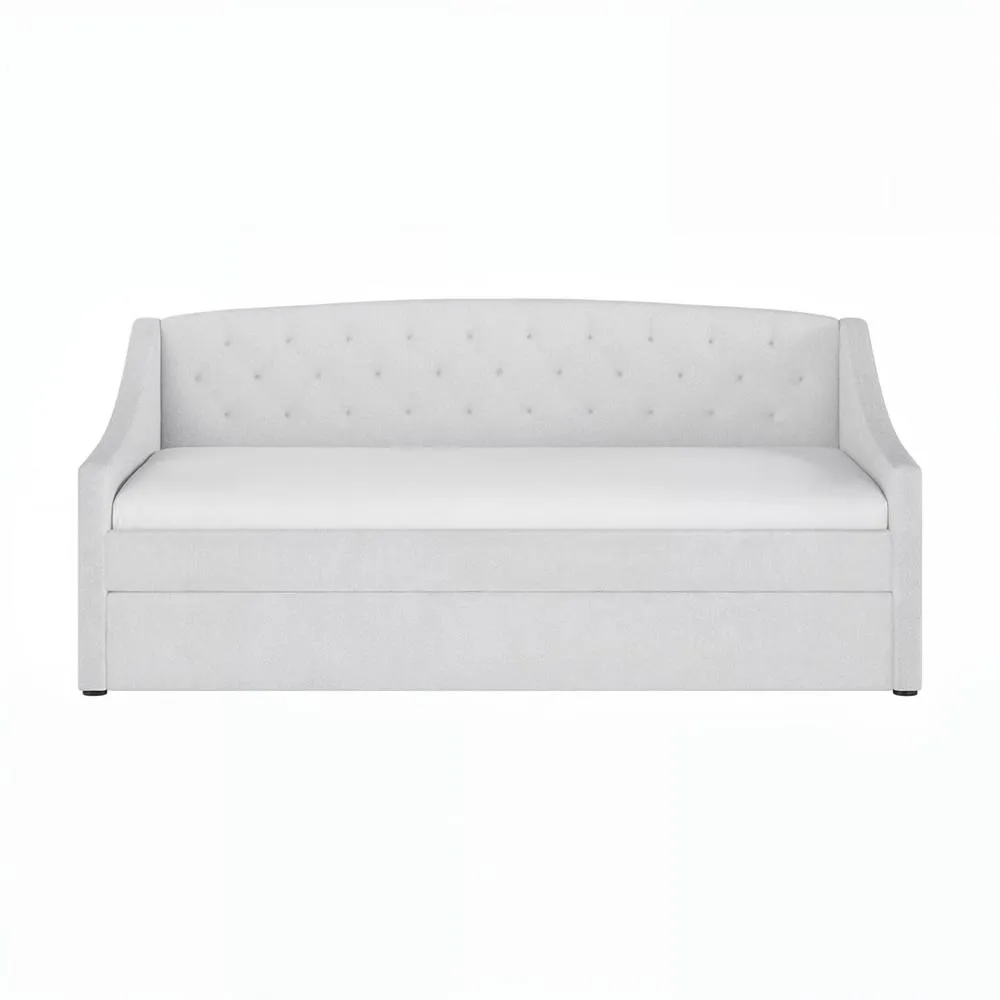 Flair Aurora Boucle Daybed with Trundle in White 6