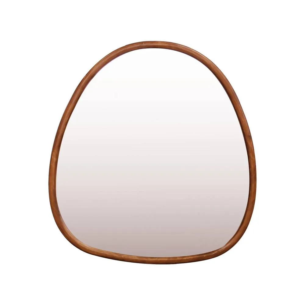 sweeek 75cm oval wooden mirror in Dark Brown 2