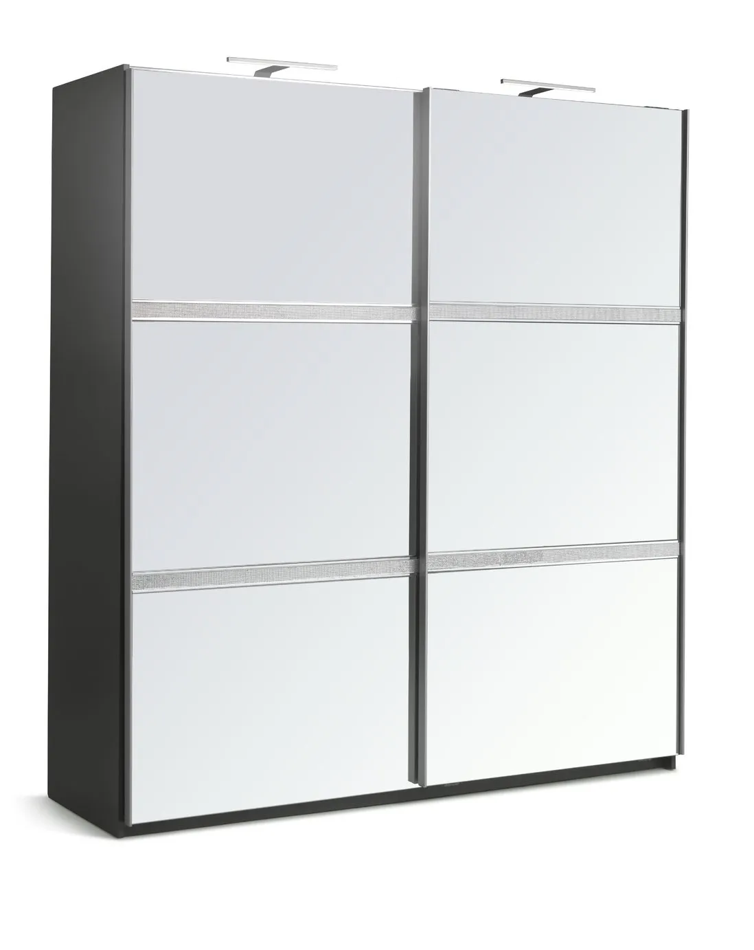 Argos Home Vegas 2 Door Mirror Sliding Wardrobe - Anthracite