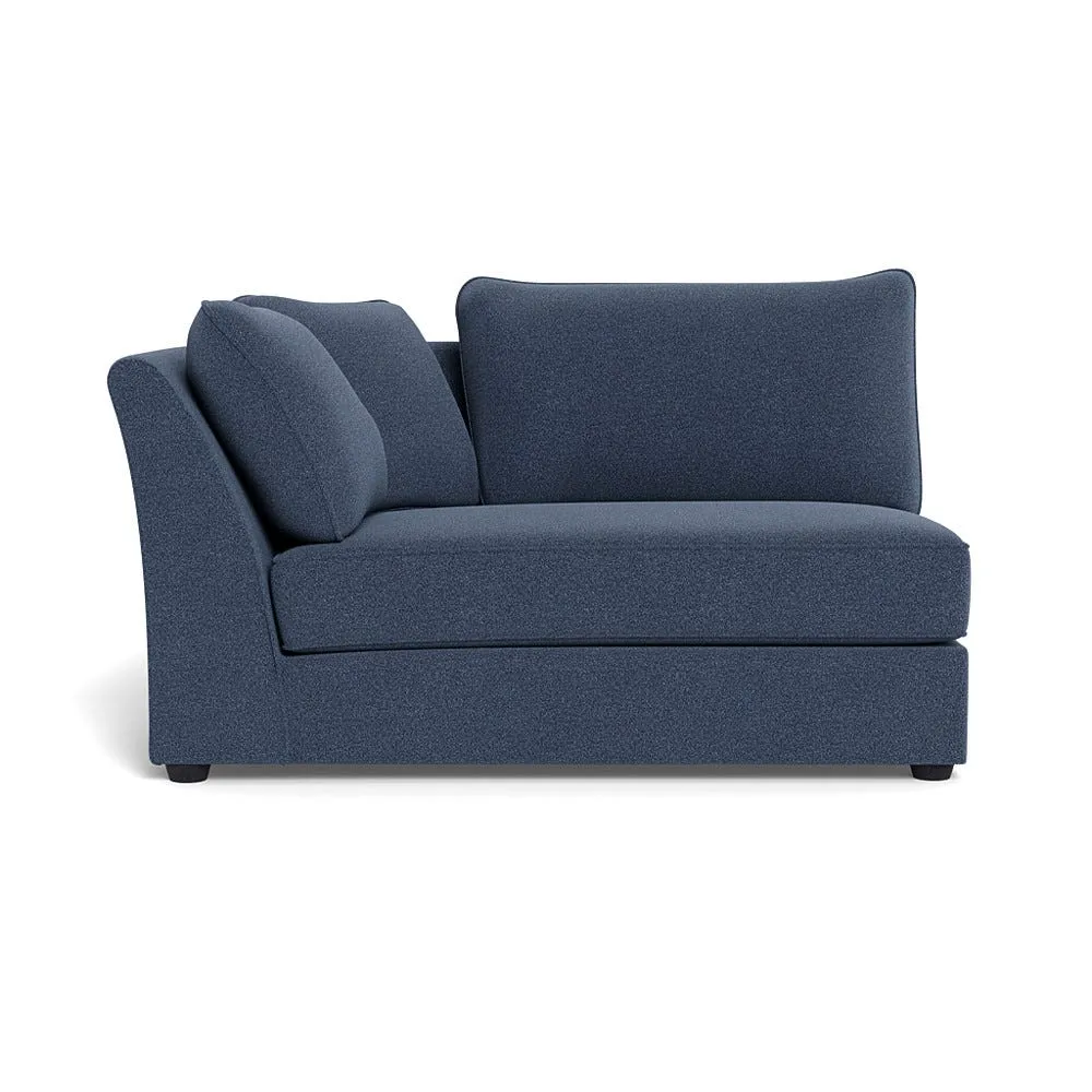 Heal's Tailor Large Curved Left Hand Facing Corner Unit Boucle Indigo Black Feet