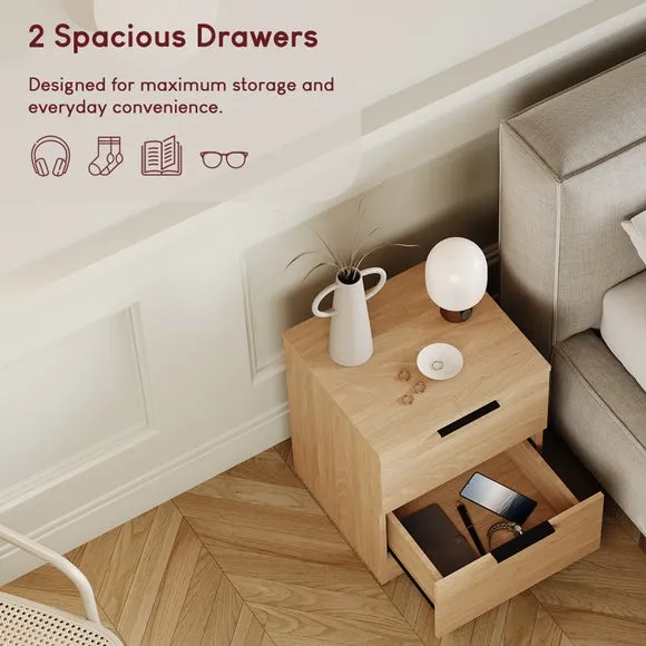 Hayes 2 Drawer Bedside Table 4