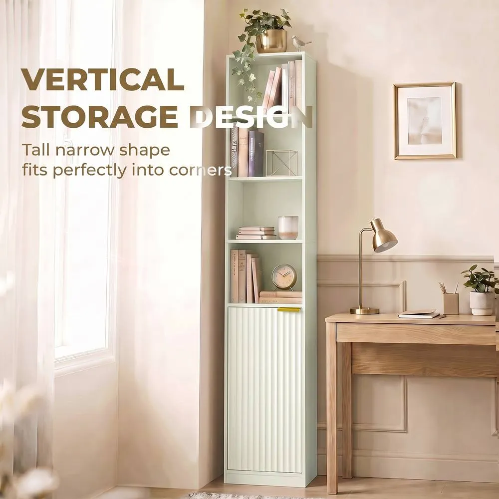 HOMCOM Bookcase Adjustable Shelf 6-Tier in Light Green 6