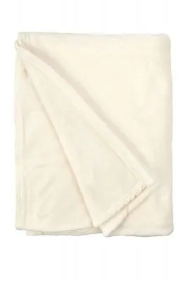 New Edge Blinds NewEdgeBlinds Plush Collection Flannel Fleece Super Soft Throw in Cream (55" x 71"), Cream