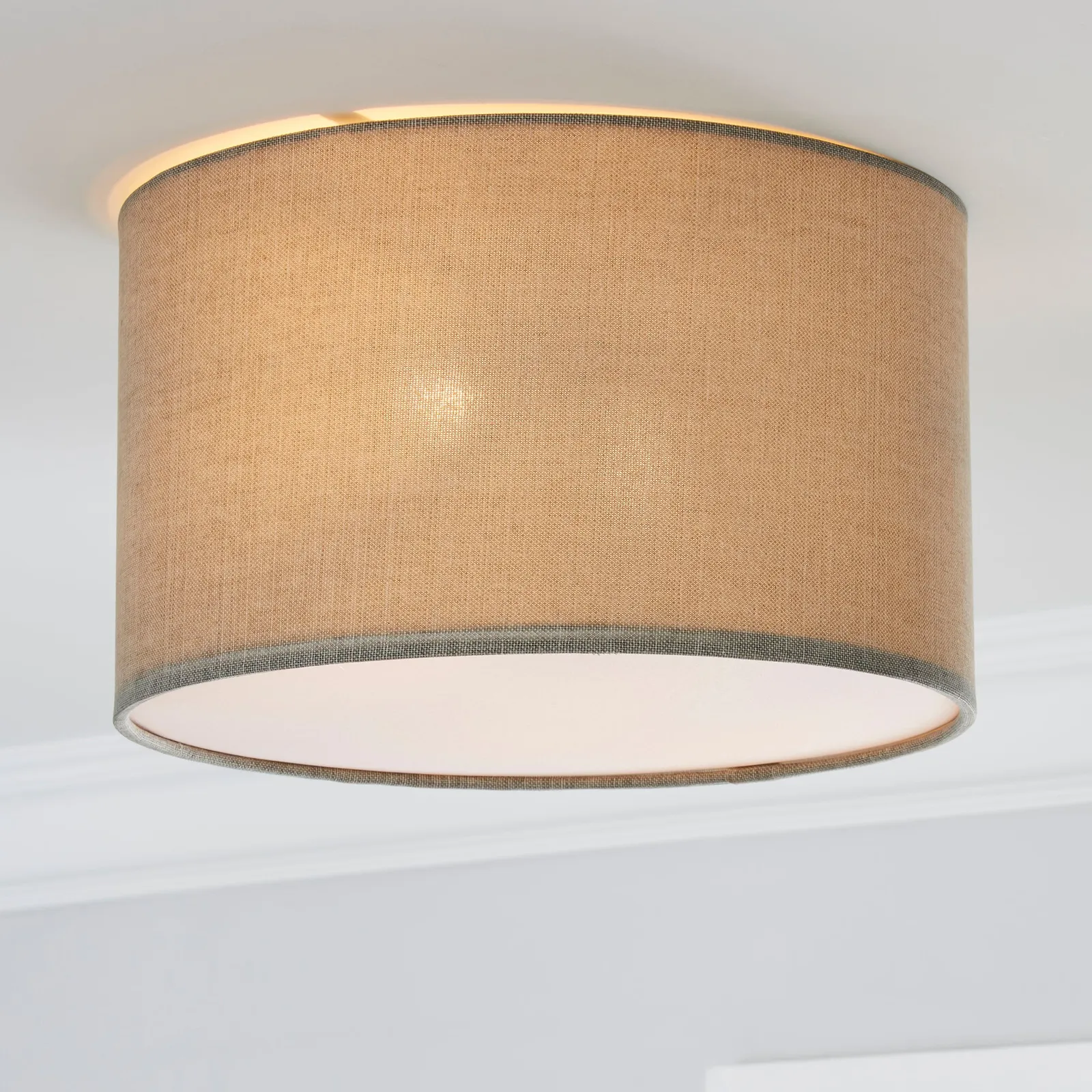 Sara 30cm Grey Shade Flush Ceiling Fitting Grey
