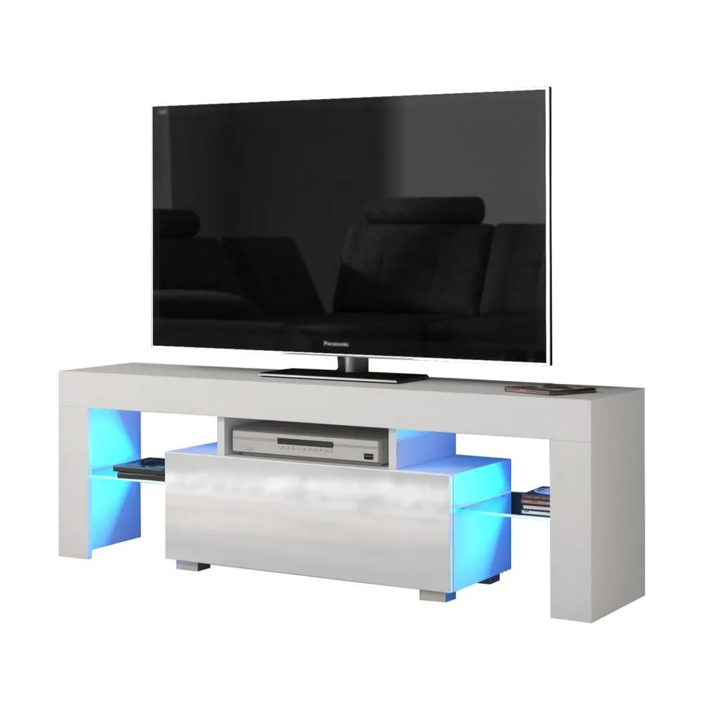 Creative Furniture Floe TV Unit 130cm - White with Gloss Doors 4
