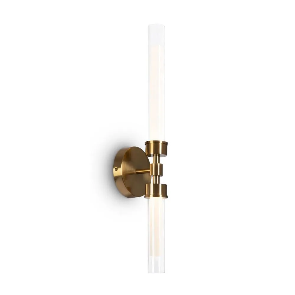 Netlighting Maytoni Stelo Modern 2 Light Integrated LED Wall Lamp Brass 3000K in Gold 2