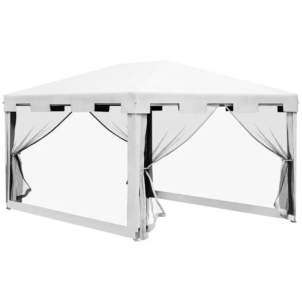 OUTSUNNY Party Tent Waterproof Garden Gazebo Canopy Wedding Cover Shade in White 2