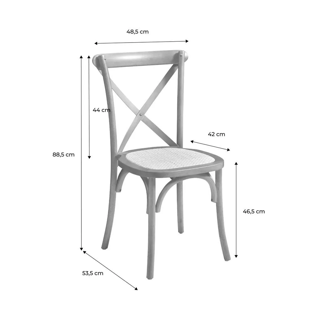 sweeek Set of 2 Vintage Wooden Bistro Chairs in Dark Brown 5