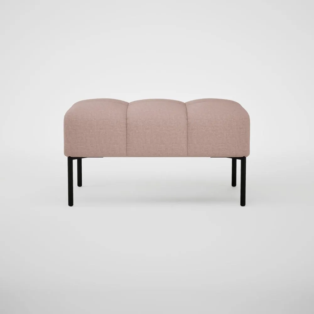 Heal's Quadro Ottoman Siena Cotton Dusky Pink Black Feet 2