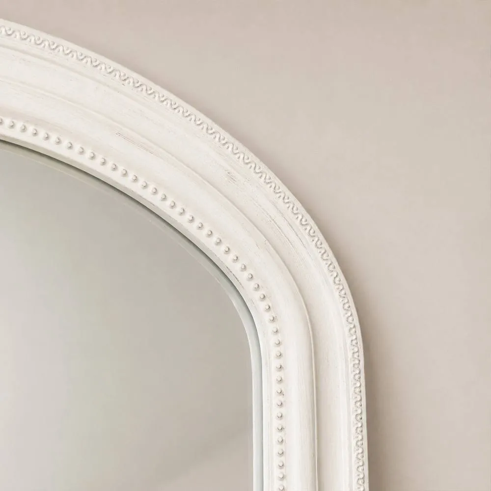 Melody Maison Full Length Distressed White Leaner & Wall Mirror - 47cm X 142cm 2