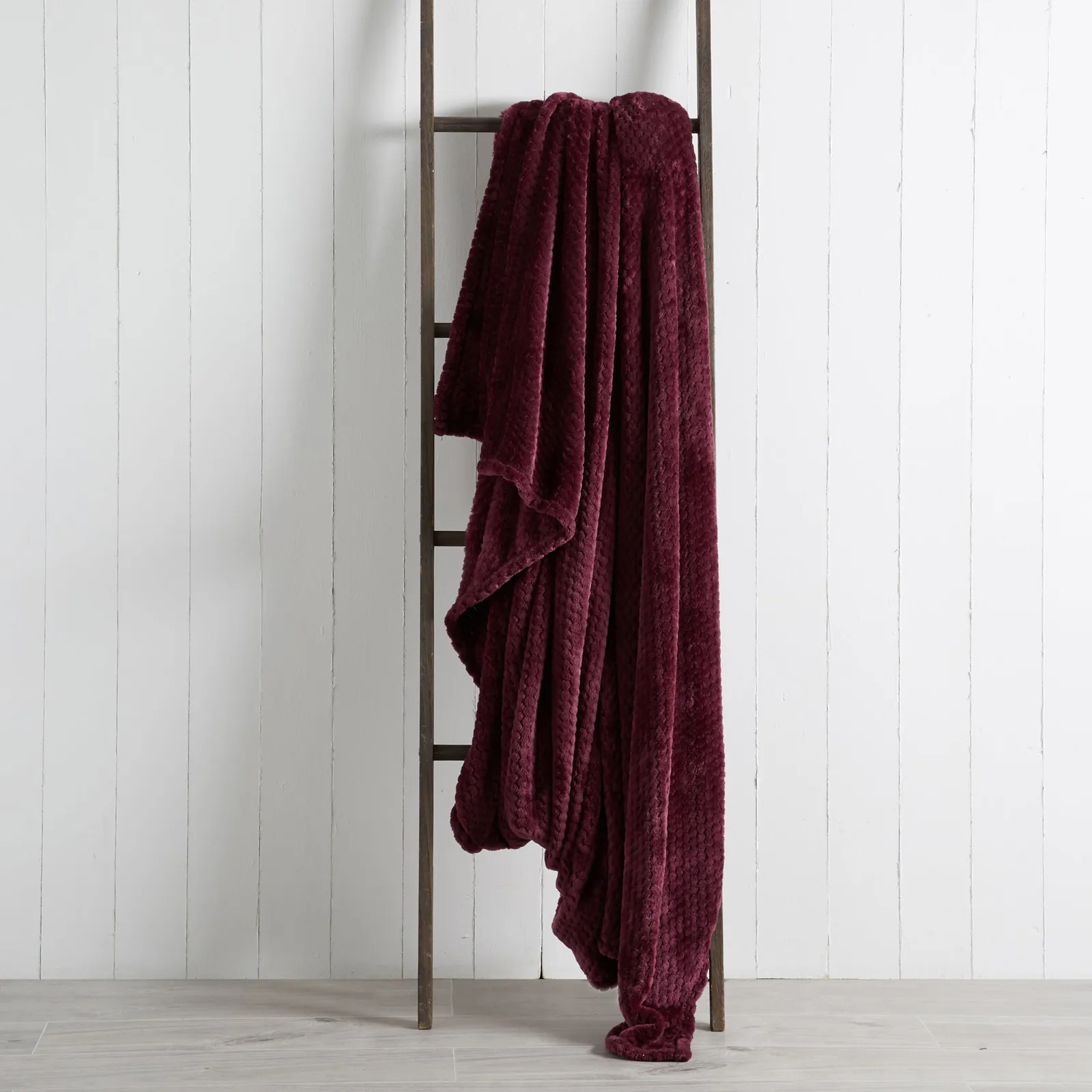 Evan 200cm x 200cm Aubergine Throw Aubergine