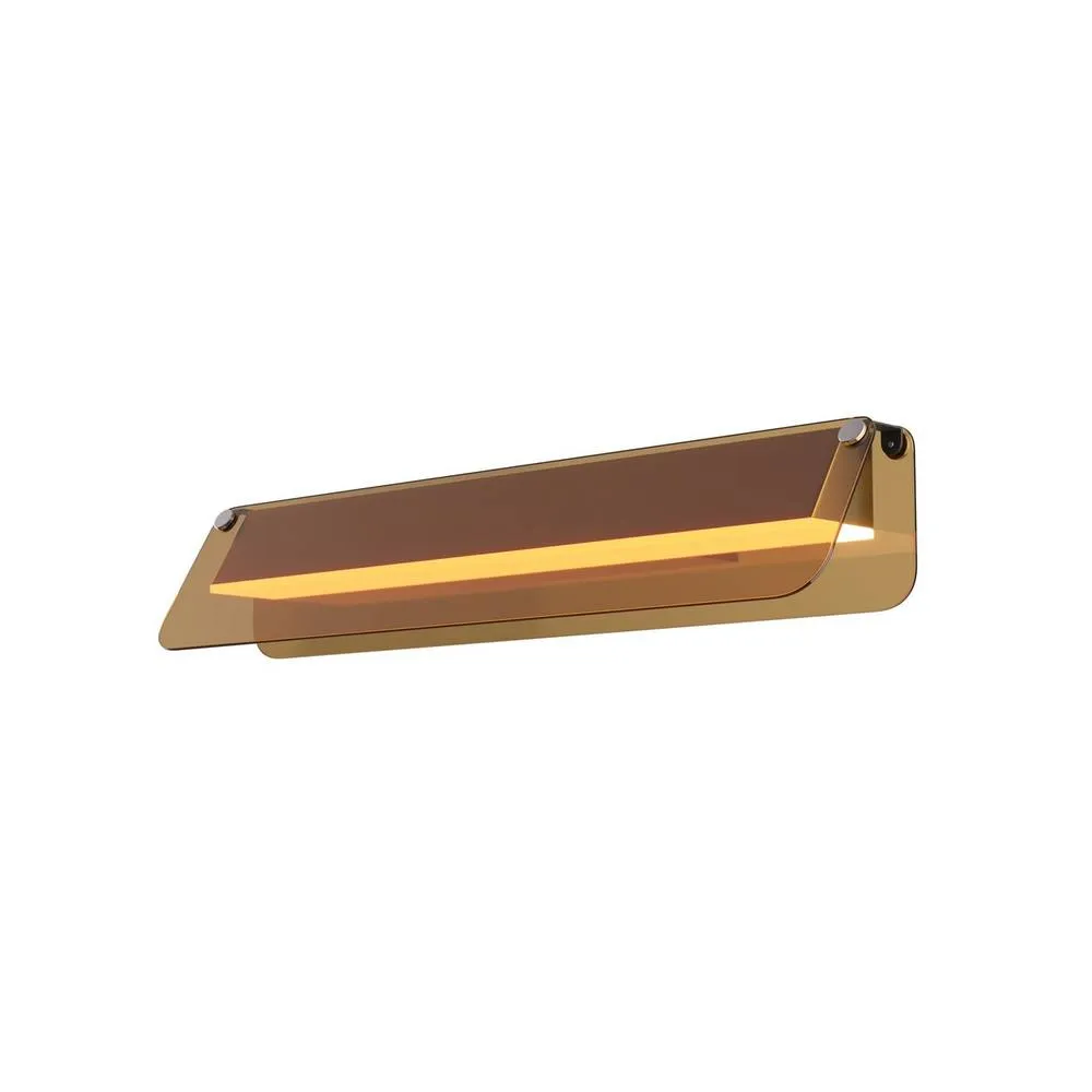 Netlighting Flat Modern 43cm Wall Lamp Black 3000K 1150lm Amber Shade