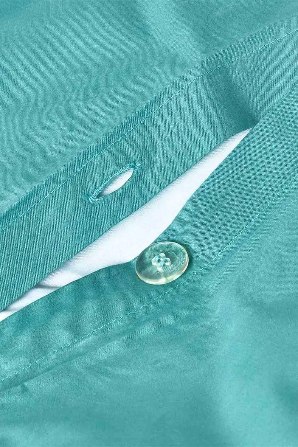 Homescapes Egyptian Cotton Duvet Cover with Pillowcase, 200 TC in Teal 3