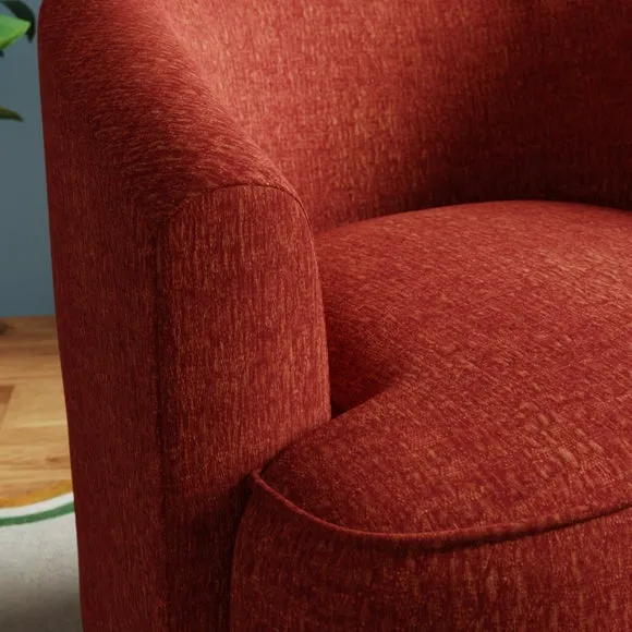 Carmen Bubble Chenille Curved Swivel Chair 3