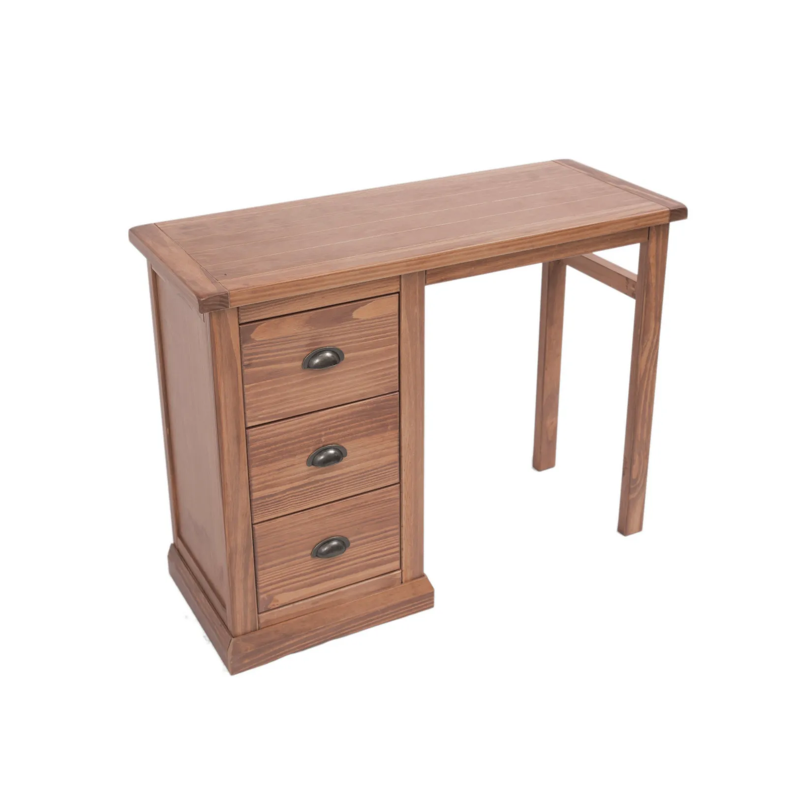 Cabinet Bits Tirolo 3 Drawer Dressing Table Set Brass Cup Handle in Brown 2