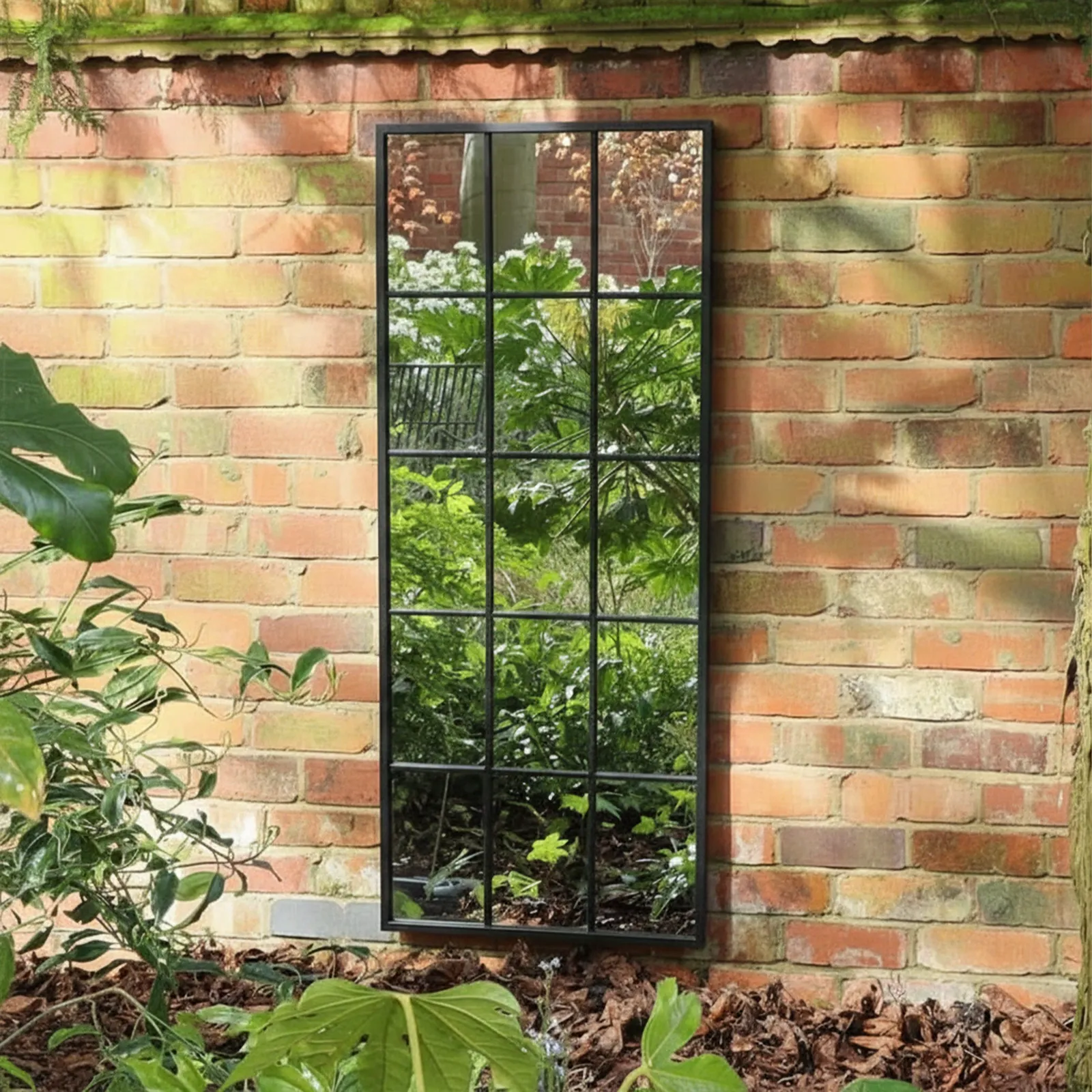 Melody Maison Extra Large Matt Black Window Mirror 144cm X 59cm 2