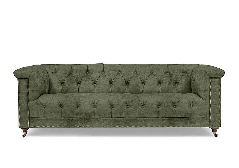 Wallace 4 Seater Fabric Chesterfield Sofa - Hunter Green