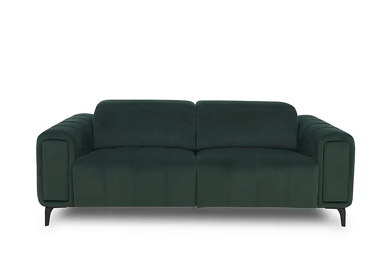 Elphaba Fabric 3 Seater Sofa with Storage Arms - Bottle Green
