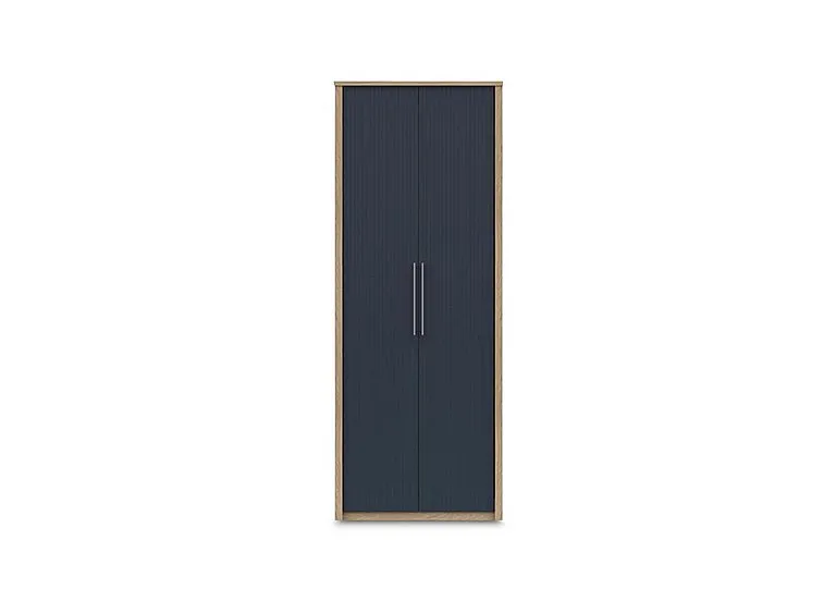 Chelsea 2 Door Tall Wardrobe with Silver Handles - Royal Blue