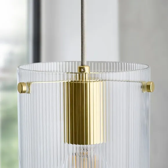 Sterling Ribbed Adjustable Pendant Light 3