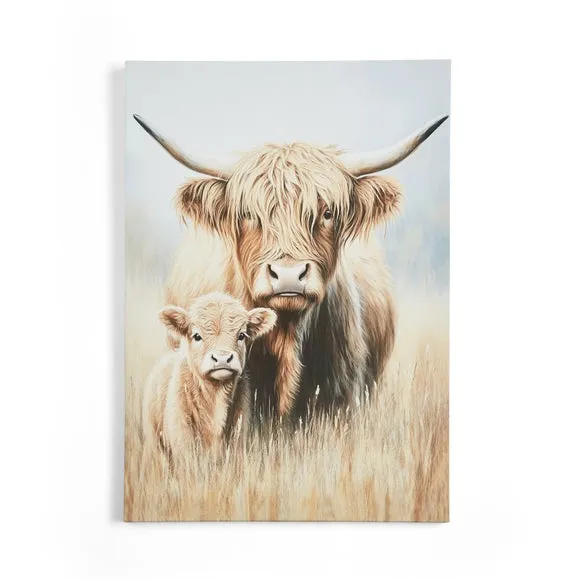 Highland Cow & Baby Canvas 3