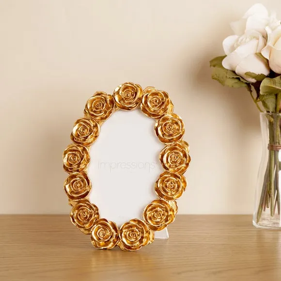 Impressions Rose Resin Oval Photo Frame