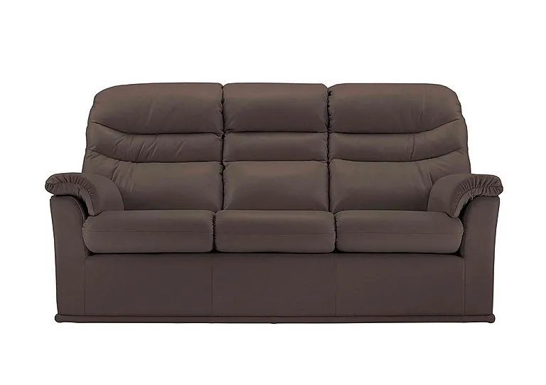 Malvern 3 Cushion 3 Seater Leather Sofa - No Recliner - Oxford Chocloate