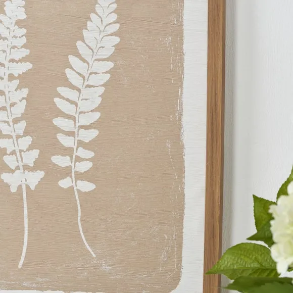 Set Of 2 Green & Natural Fern Framed Canvases 2