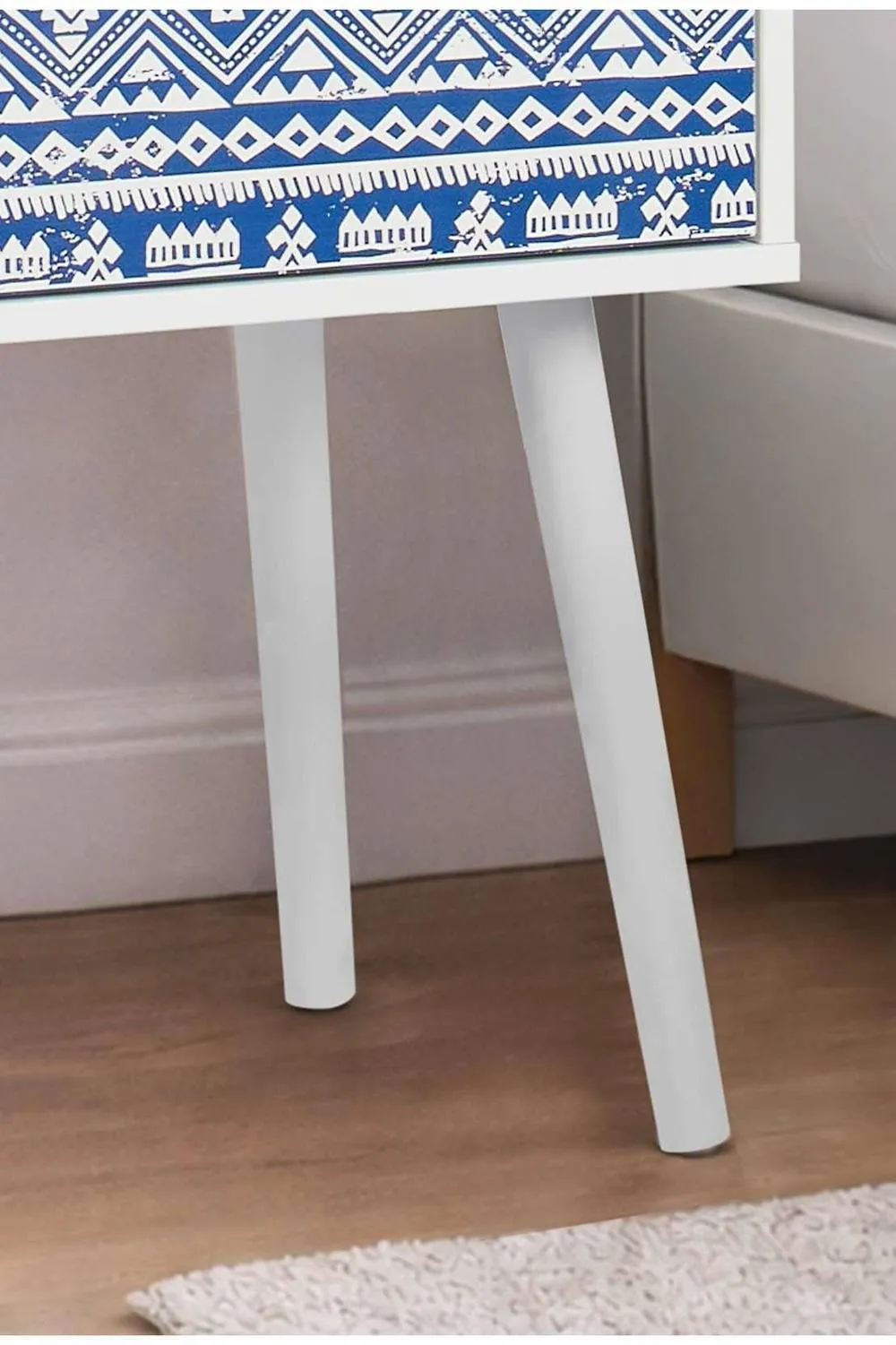 Birlea Pair Santorini 1 Drawer Bedside Cabinet Chest Table Shabby Chic Blue 5