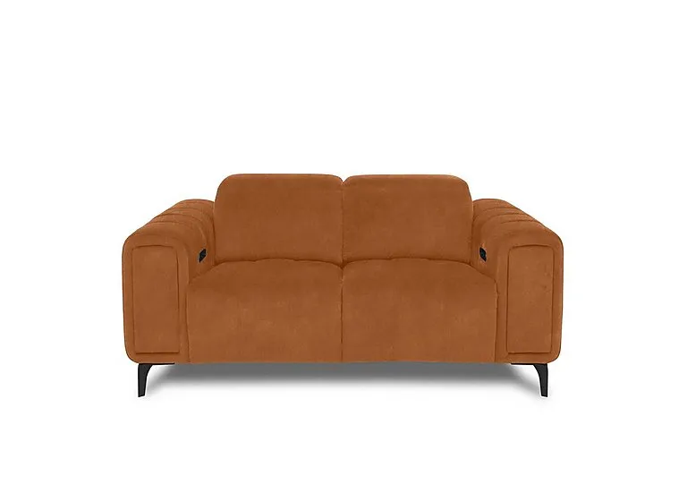 Elphaba Fabric 2 Seater Power Recliner Sofa with Storage Arms - Dexter Pumpkin - Sofas and Armchairs