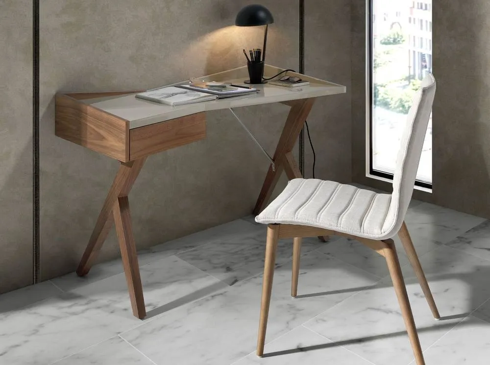 Angel Cerda Walnut Desk with Grey Top 120x60x81 cm 3