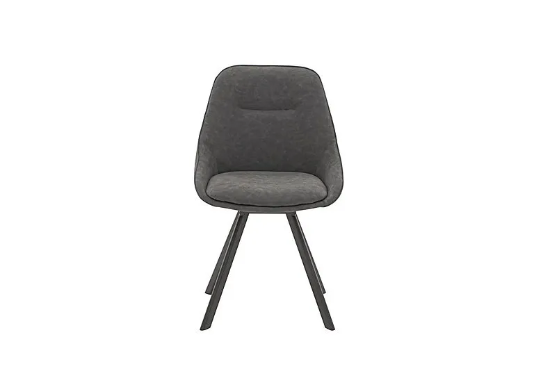 Arctic Swivel Fabric Dining Chair - Dark Grey Faux Suede
