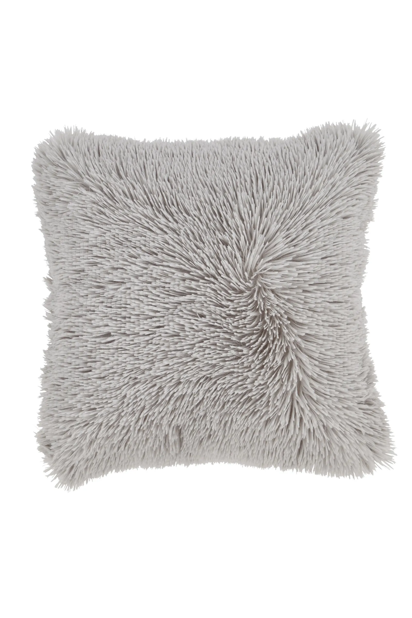 Catherine Lansfield 'Cuddly' Faux Fur Cushion in Silver 5