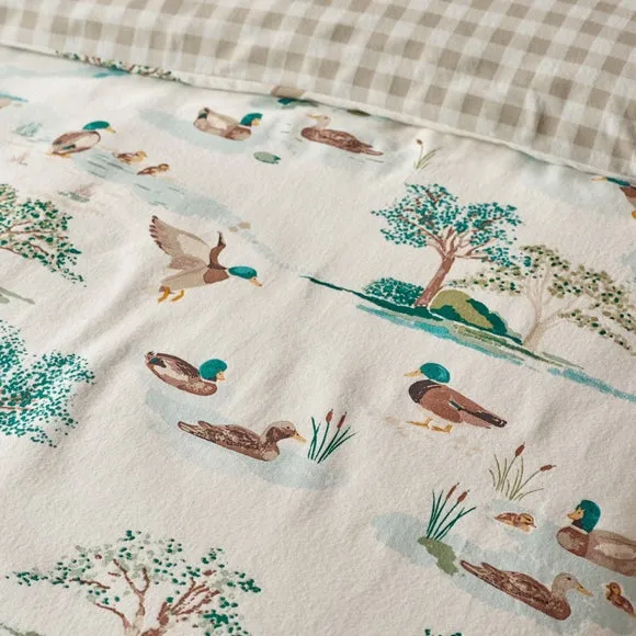 Catherine Lansfield Mallards 100% Brushed Cotton Duvet Cover & Pillowcase Set 3
