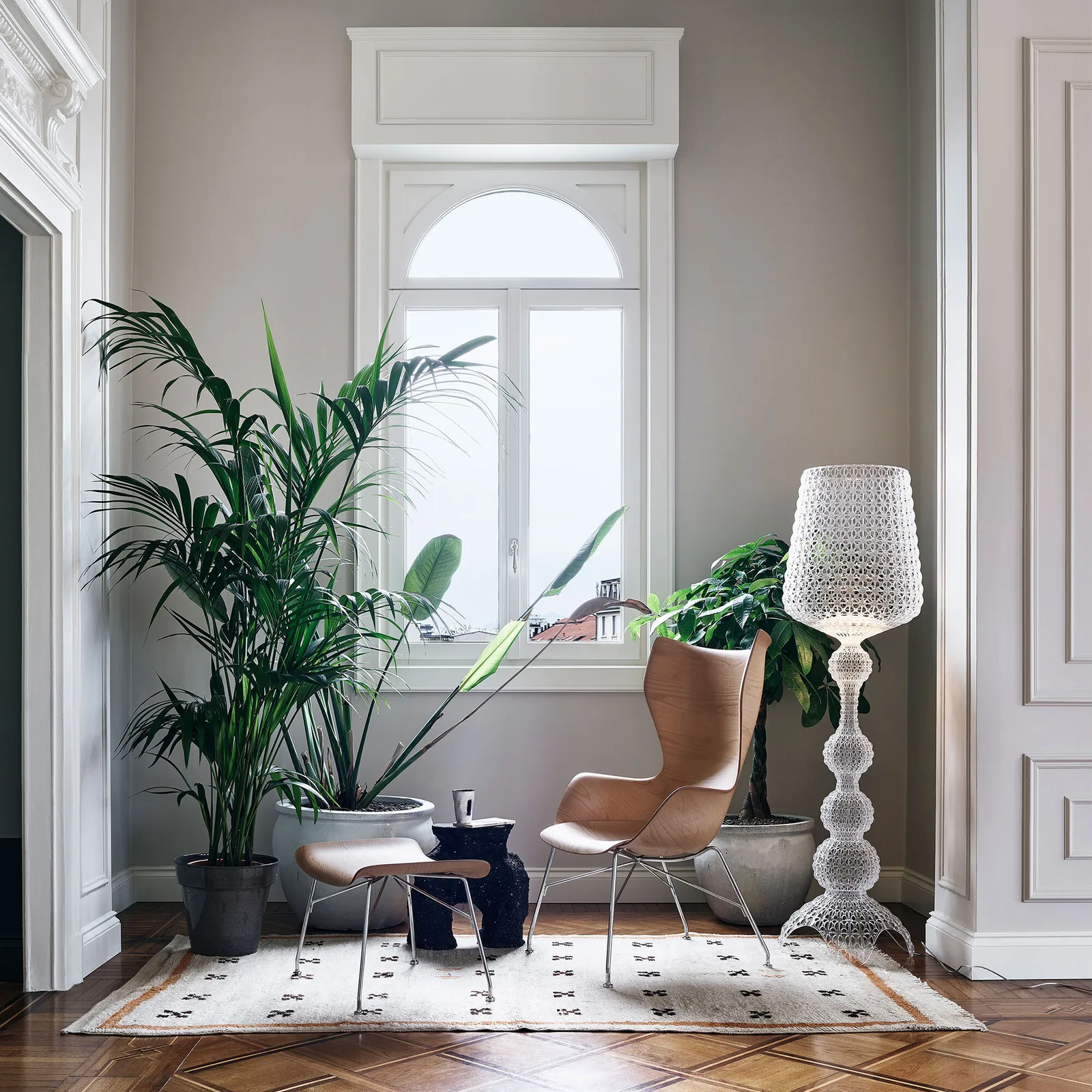 Kartell Smartwood Footstool, Neutral | Barker & Stonehouse 2