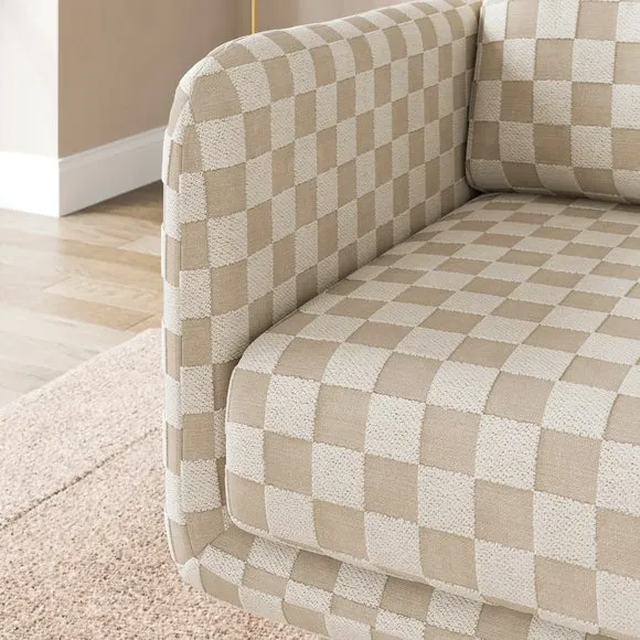 Jude Checkerboard Upholstered Cube Armchair 3