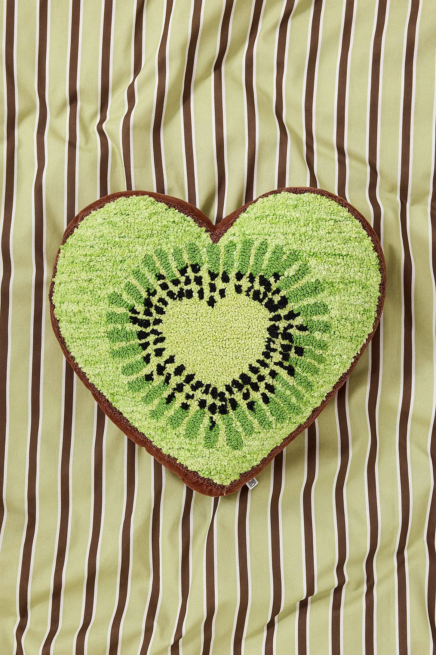 Kiwi Heart Cushion - Green