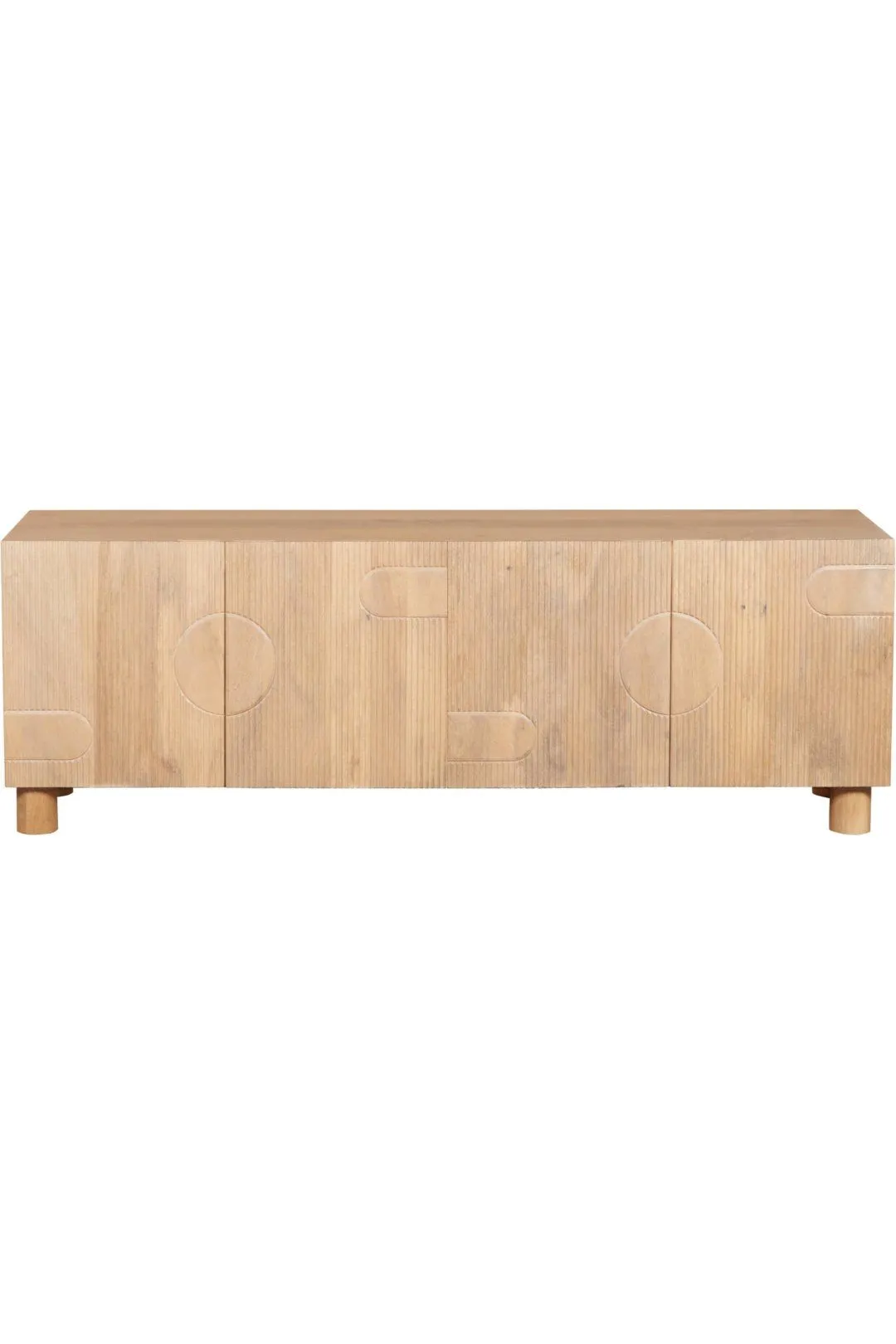 IH Design Ajmer Solid Wood Large Low Board Tv Cabinet in Brown 2