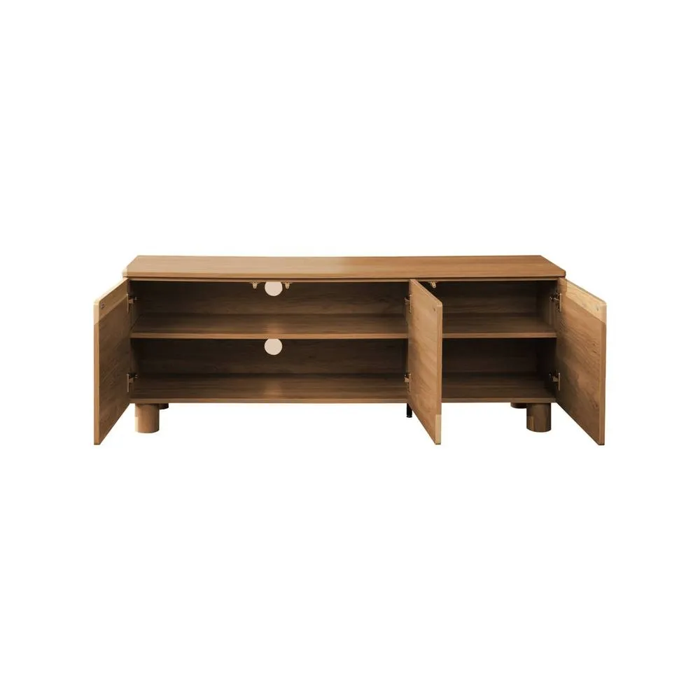 sweeek TV Stand 140cm 3 doors wood decor in Brown 4