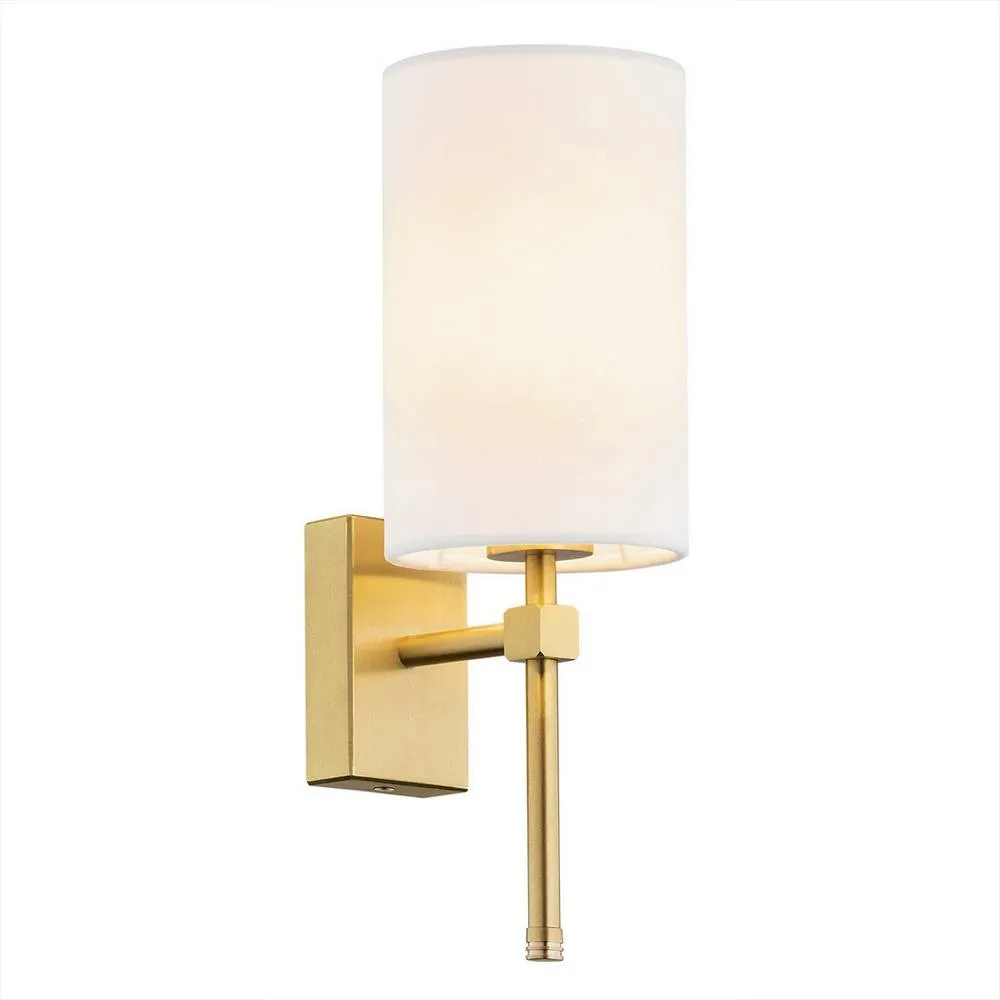 Netlighting Abruzzo Wall Lamp With Shade White Brushed Brass