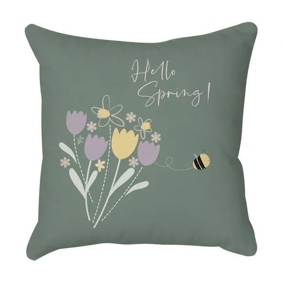 Hello Spring Square Cushion Cover 3