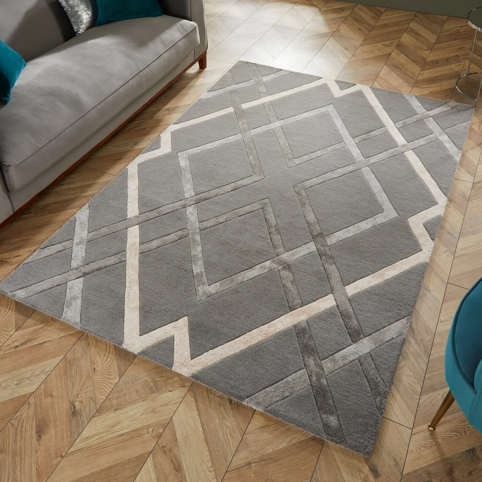 Trellis Rug Grey