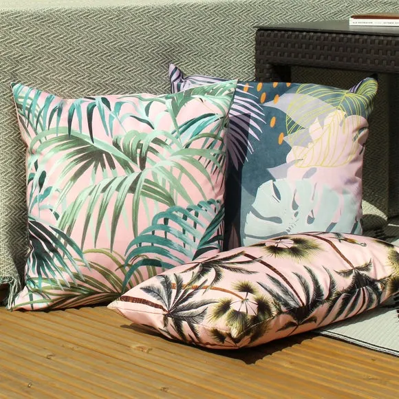 Leafy Teal Outdoor Cushion 2