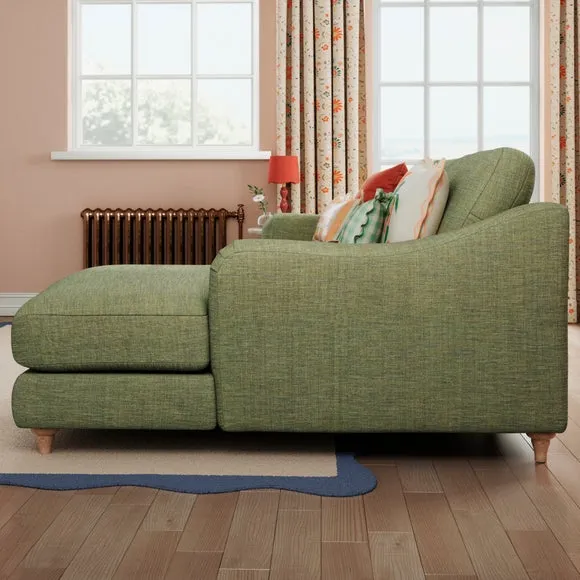 Hattie Slub Faux Linen Corner Chaise 2