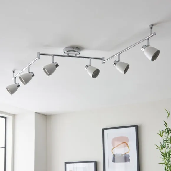Alto 6 Light Chrome Semi Flush Spotlight Bar 2