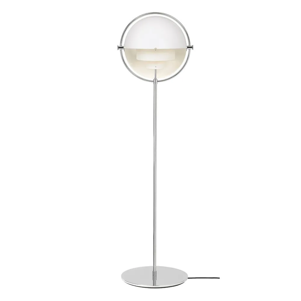 Gubi Multi Lite Floor Lamp Chrome Base White Shade 3